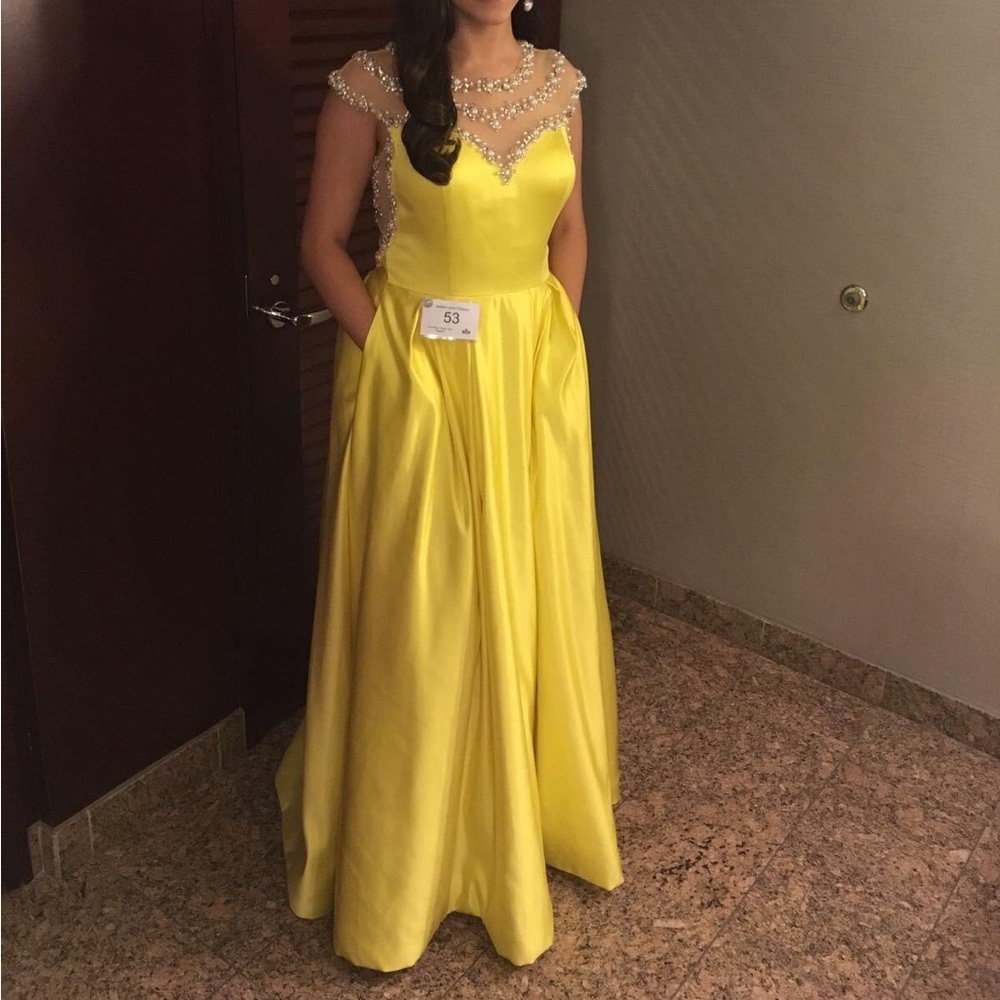 Ashley Lauren Yellow Dress Size 10